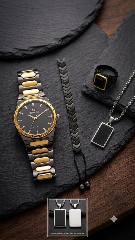 Matrix Deal – Premium 4-in-1 Men's Luxury Watch & Accessories Gift Set