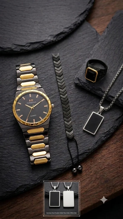 Matrix Deal – Premium 4-in-1 Men's Luxury Watch & Accessories Gift Set