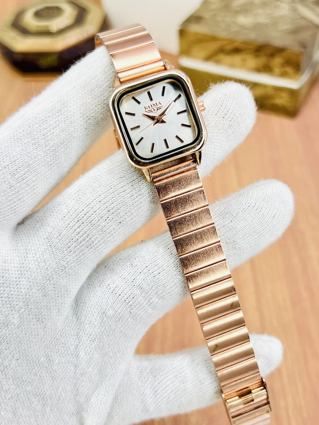 Watch For Girls Premium Gold Square Watch