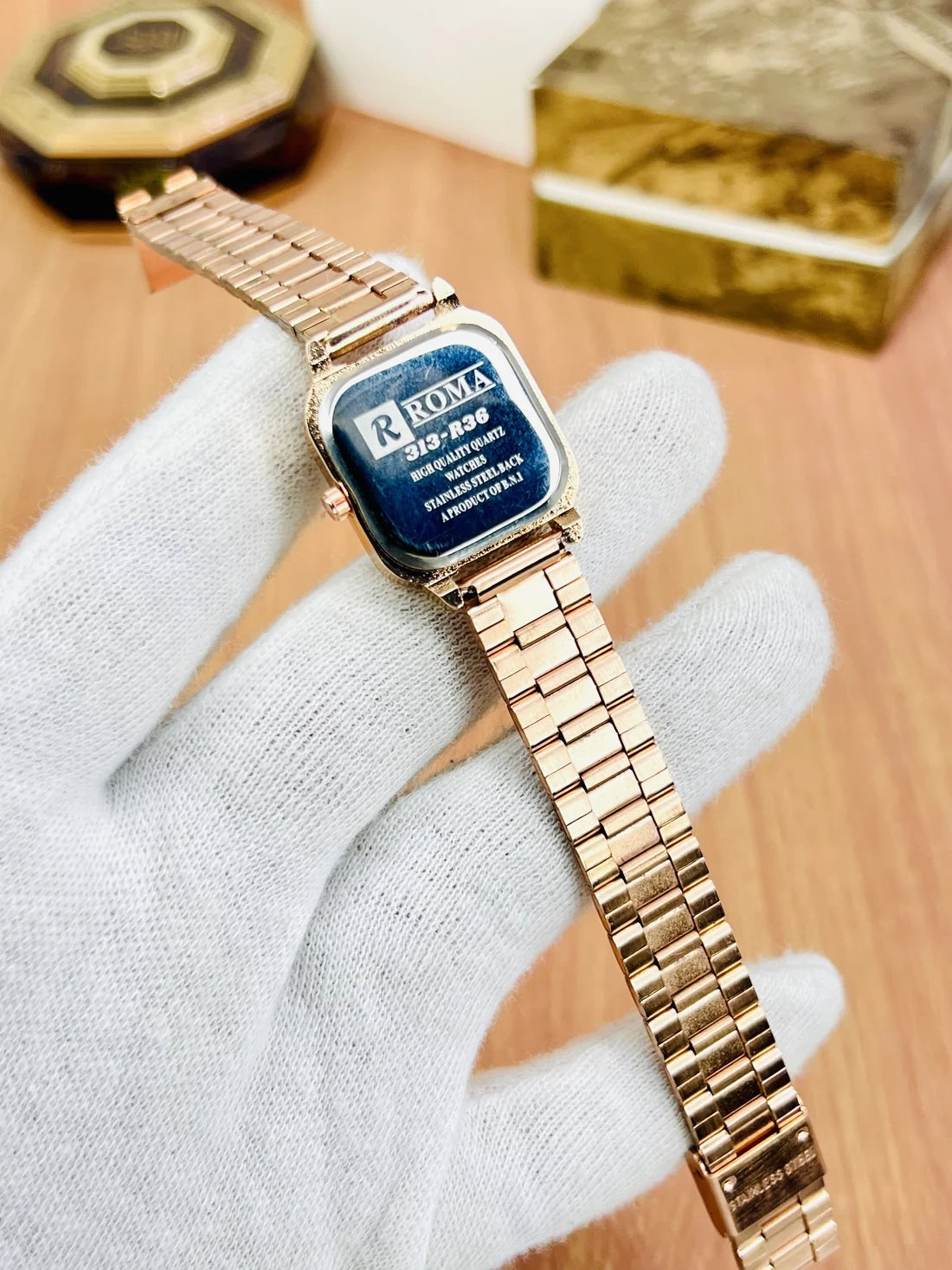 Watch For Girls Premium Gold Square Watch