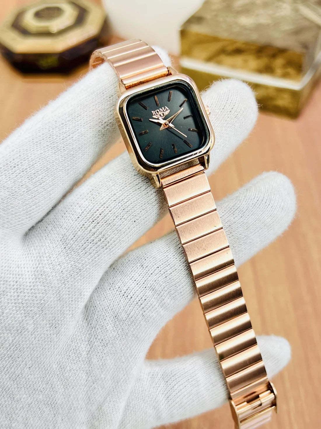 Watch For Girls Premium Gold Square Watch