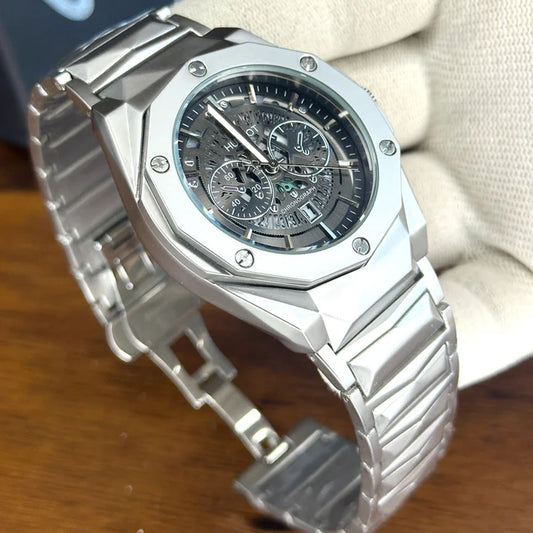 Diamond Cut Skeleton Men's Watch