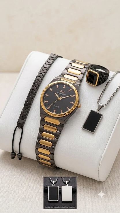 Matrix Deal – Premium 4-in-1 Men's Luxury Watch & Accessories Gift Set