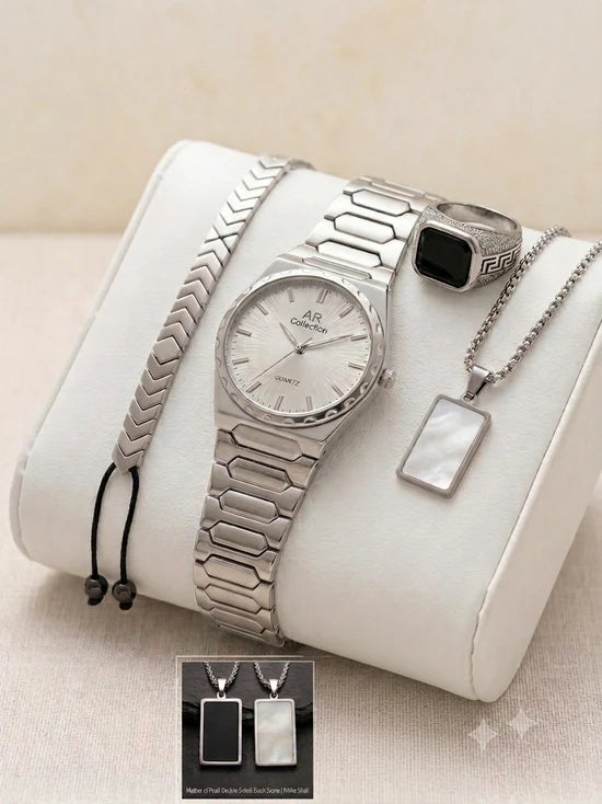 Matrix Deal – Premium 4-in-1 Men's Luxury Watch & Accessories Gift Set