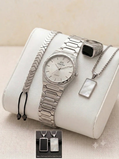 Matrix Deal – Premium 4-in-1 Men's Luxury Watch & Accessories Gift Set