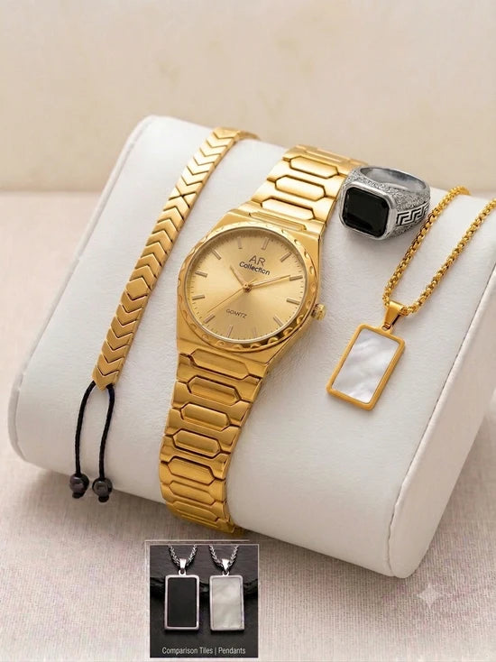 Matrix Deal – Premium 4-in-1 Men's Luxury Watch & Accessories Gift Set