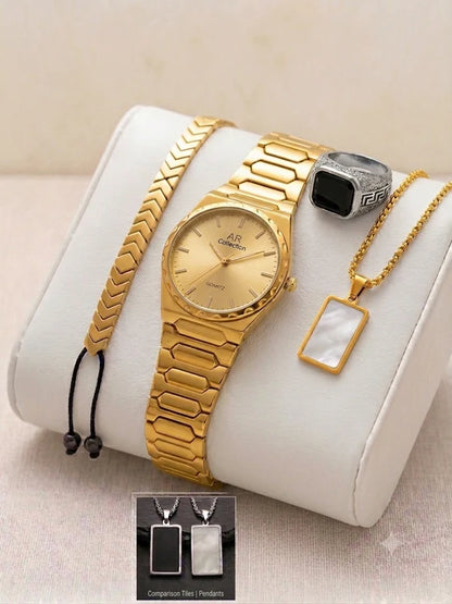 Matrix Deal – Premium 4-in-1 Men's Luxury Watch & Accessories Gift Set