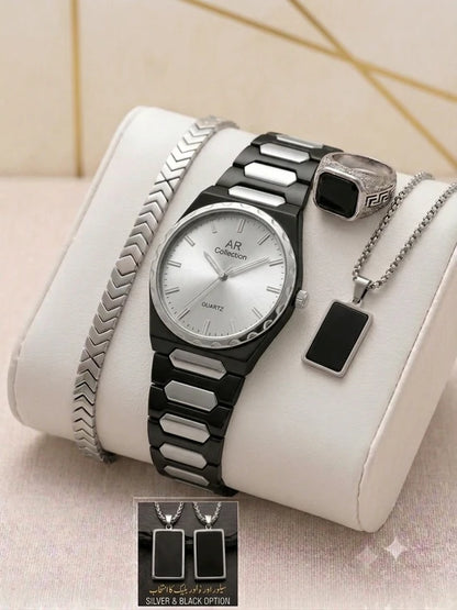 Matrix Deal – Premium 4-in-1 Men's Luxury Watch & Accessories Gift Set