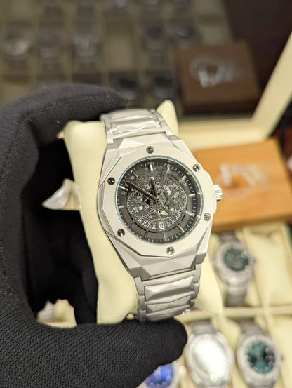 Diamond Cut Skeleton Men's Watch