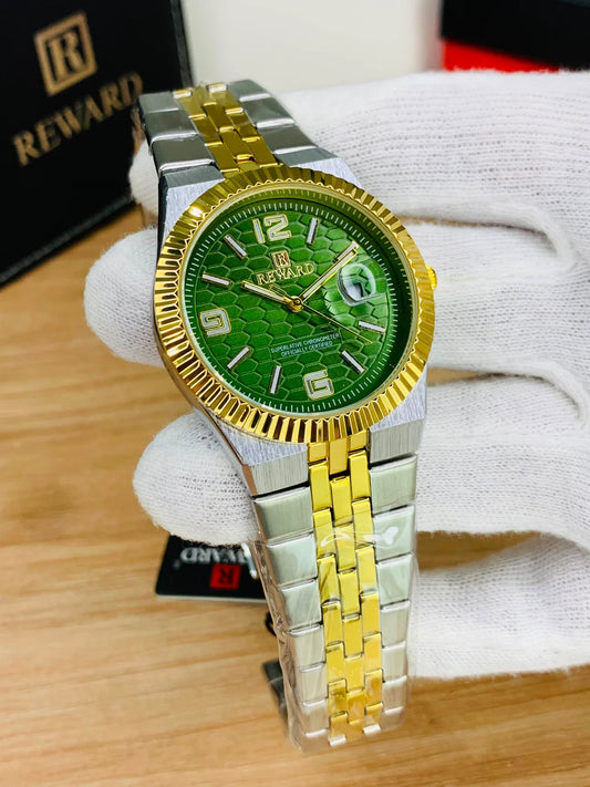 Reward Honeycomb Luxury Chronometer Watch – Premium Stainless Steel with Date