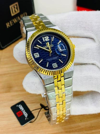 Reward Honeycomb Luxury Chronometer Watch – Premium Stainless Steel with Date